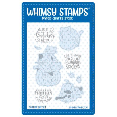 Whimsy Stamps Outline Dies - Pumpkin Kitties